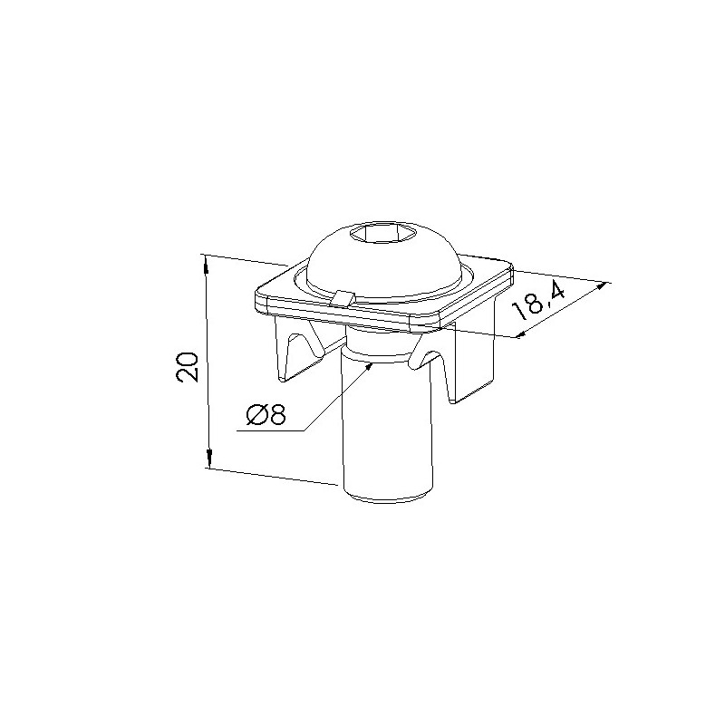 Fixation standard profilé aluminium Rainure 8 mm Eco elcom shop