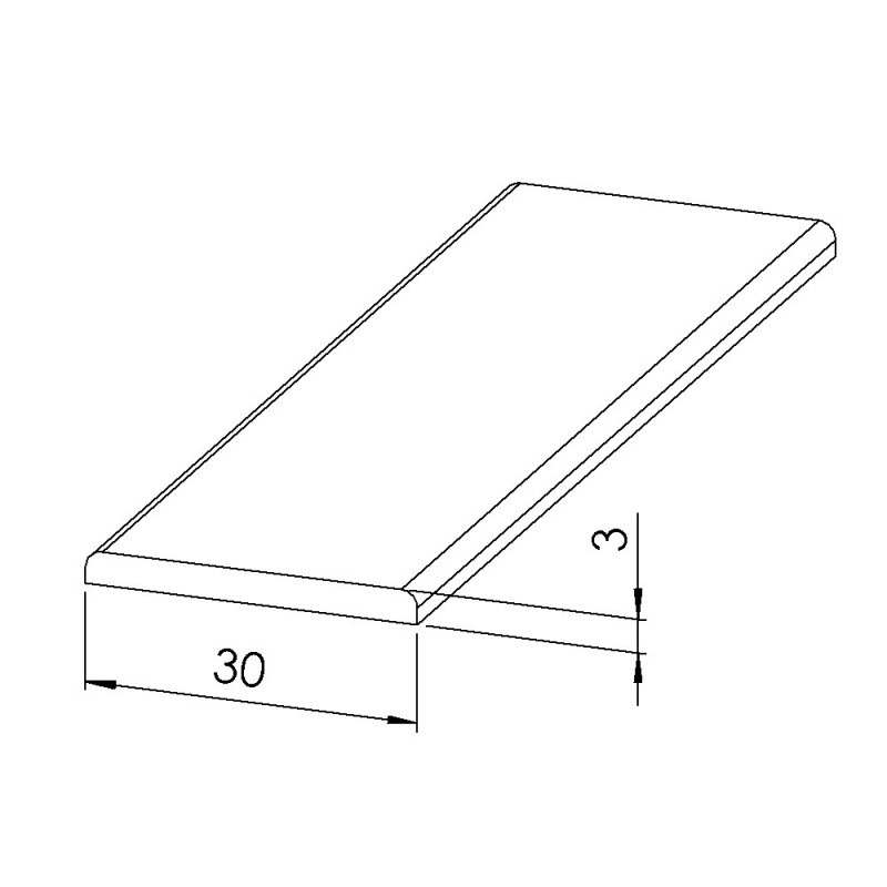 Profilé aluminium plat 30x3 mm elcom shop