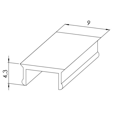 Profilé cache rainure 8 40 Al Noir elcom shop