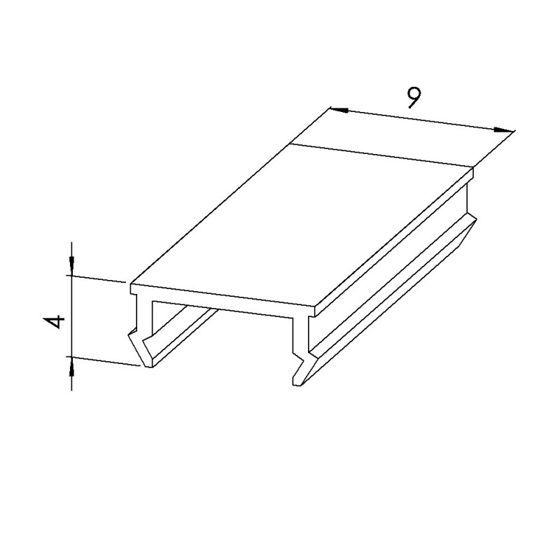 Profilé cache rainure 8 PP Noir elcom shop