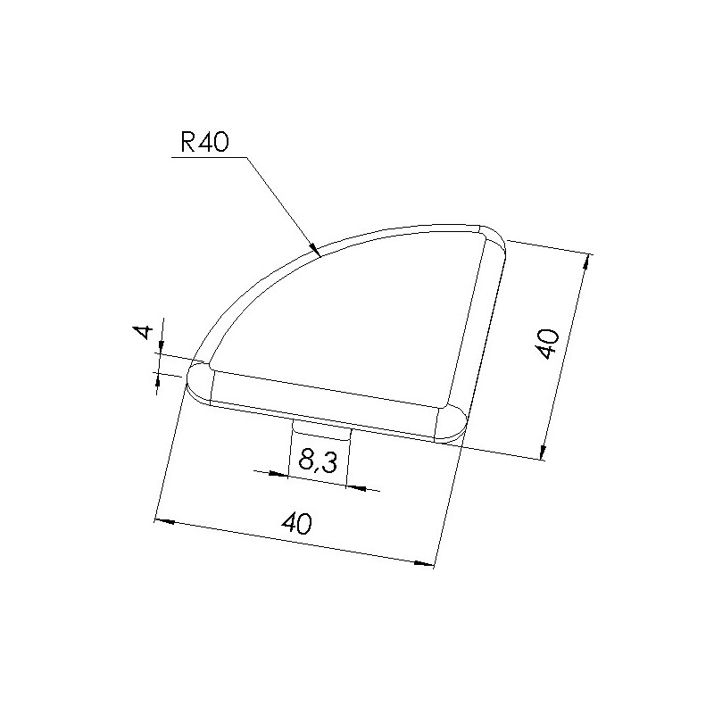 Embout Profil Aluminium Mm R Noir Elcom Shop