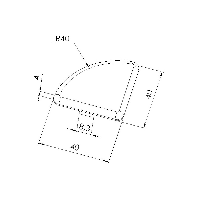 Embout Profil Aluminium Mm R Gris Elcom Shop