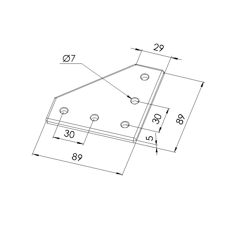 Plaque dassemblage profilé aluminium 90x90 mm LV1 elcom shop