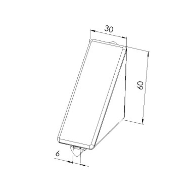 Schéma cotes - Kit équerre profilé aluminium – Rainure 6 mm – Section 60x60x30 mm - Elcom shop