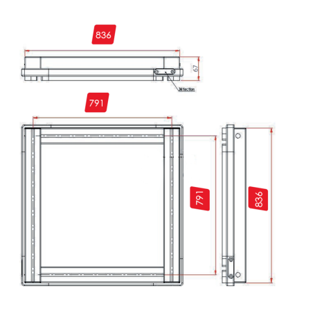 Cotes de la Palette porte-pièce - 800x800 mm - TRM -  Système de transfert à palette