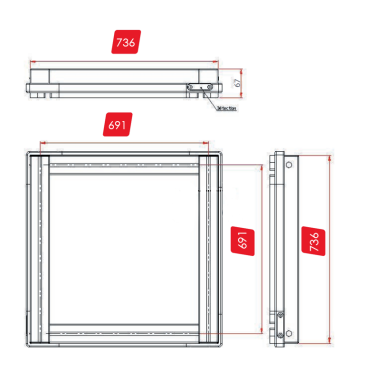 Cotes de la Palette porte-pièce - 700x700 mm - TRM -  Système de transfert à palette