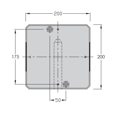 Cotes de la Palette porte-pièce - U - 200x200 mm - TLM2000 - Système de transfert à palette