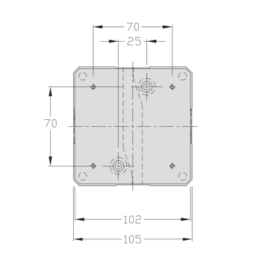 Cotes de la Palette porte-pièce - U - 100x100 mm - TLM1000 - Système de transfert à palette