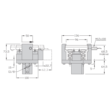 Cotes de l'Indexage - 100 mm - Festo - TLM1000 -  Système de transfert à palette