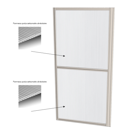 Cloison d'atelier modulaire - 1000x2000 mm - Profilé aluminium renforcé - 2x Panneau plein
