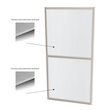 Cloison d'atelier modulaire - 1000x2000 mm - Profilé aluminium standard - Panneau plein