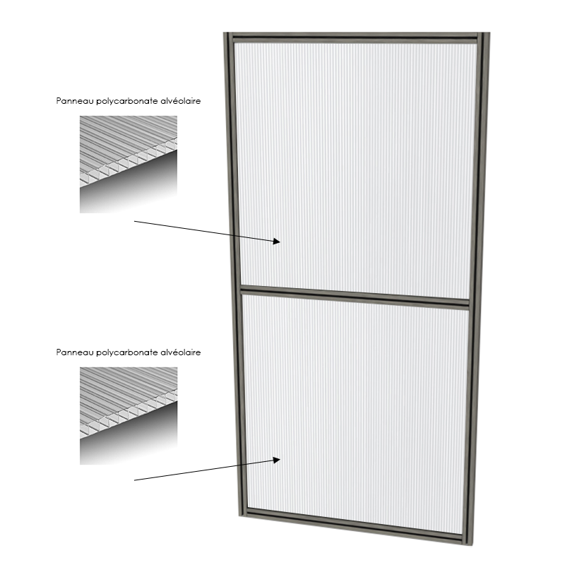 Cloison d'atelier modulaire - 1000x2000 mm - Profilé Composite - 2x Panneau plein Cloison d'atelier modulaire - 1000x2000 mm - Profilé Composite - 2x Panneau plein