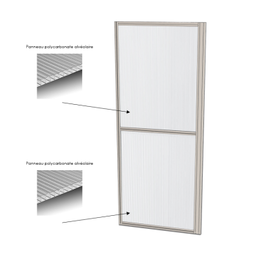 Cloison d'atelier modulaire - 1000x2400 mm - Profilé aluminium renforcé - 2x Panneau plein