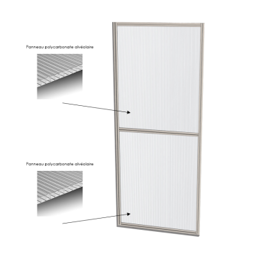 Cloison d'atelier modulaire - 1000x2400 mm - Profilé aluminium standard - 2x Panneau plein
