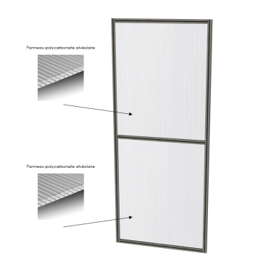 Cloison d'atelier modulaire - 1000x2400 mm - Profilé Composite - 2x Panneau plein