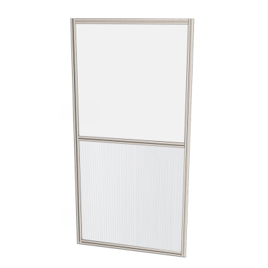 Cloison d'atelier - 1000x2000 mm - Profilé standard - Panneau inférieur plein supérieur transparent
