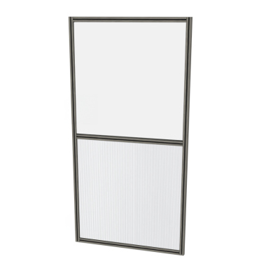 Cloison d'atelier - 1000x2000 mm - Profilé Composite - Panneau inférieur plein supérieur transparent