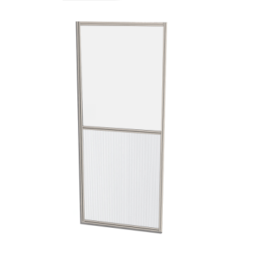 Cloison d'atelier - 1000x2400 mm - Profilé standard - Panneau inférieur plein supérieur transparent