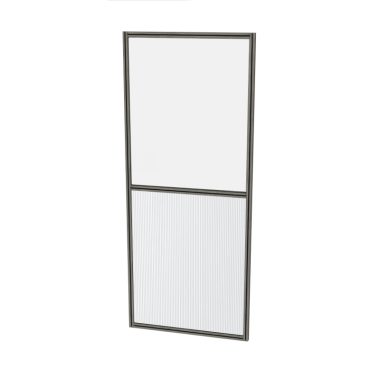 Cloison d'atelier - 1000x2400 mm - Profilé Composite - Panneau inférieur plein supérieur transparent