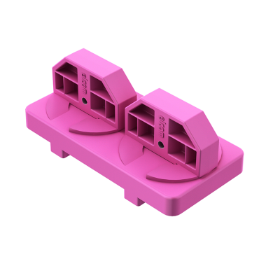 Bride de fixation - Double parallèle - KH - 8 80x40 mm - Ral 4010 - Compatible nucléaire