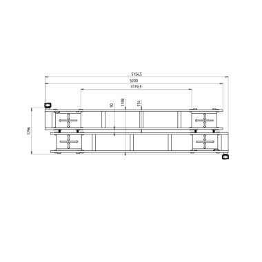 Cotes de l'Hippodrome système de transfert à palette - TRM -  Longueur 5000 mm - Compatible Palette 500x500 mm