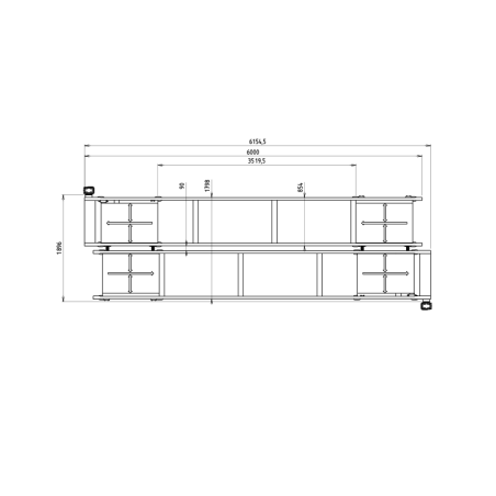 Cotes de l'Hippodrome système de transfert à palette - TRM -  Longueur 6000 mm - Compatible Palette 800x800 mm