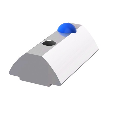 Ecrou rainuré profilé 8 ST - bille colorée bleue - Taraudage M4 - Rainure 8 mm - Elcom shop