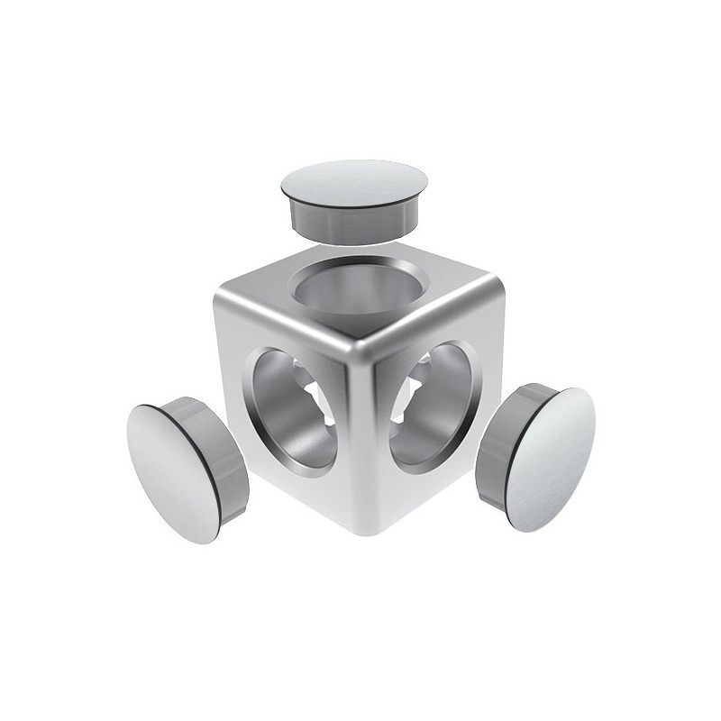 Raccord d’angle cube profilé aluminium – 10 mm – 40 mm – 3D - Argent - Elcom shop