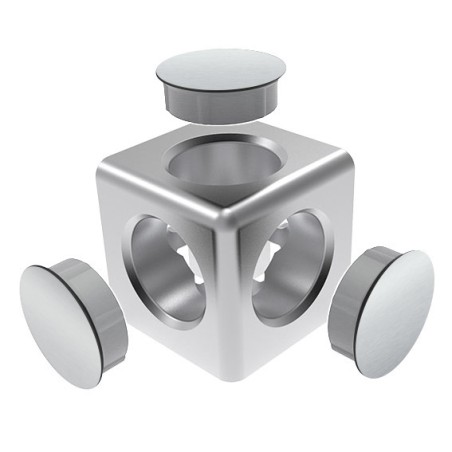 Raccord d’angle cube profilé aluminium – 10 mm – 40 mm – 3D - Argent - Elcom shop