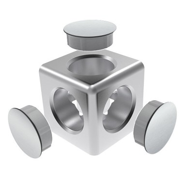 Raccord d’angle cube profilé aluminium – 10 mm – 40 mm – 3D - Argent - Elcom shop