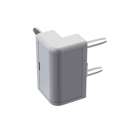 Kit raccord d’angle cube – 8 mm – 40x20 mm – 2D - Economique - Gris