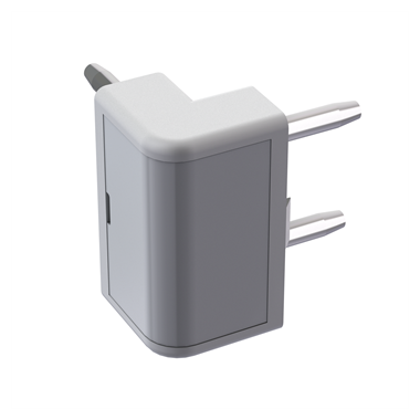 Kit raccord d’angle cube – 8 mm – 40x20 mm – 2D - Economique - Gris