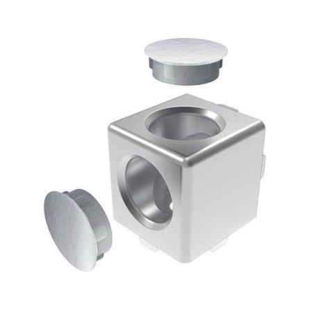 Raccord d’angle cube profilé aluminium – 5 mm – 20 mm – 2D - Argent - Elcom shop