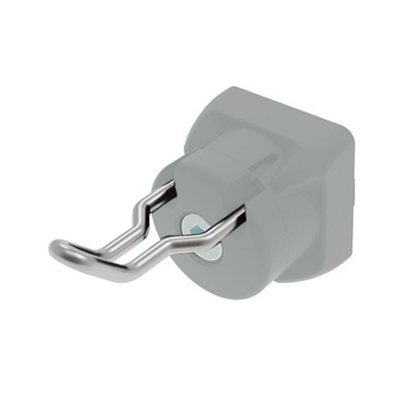 Crochet porte-outil fin 40x20 - profiles 40 / 45 - rainure 8 / 10 - gris