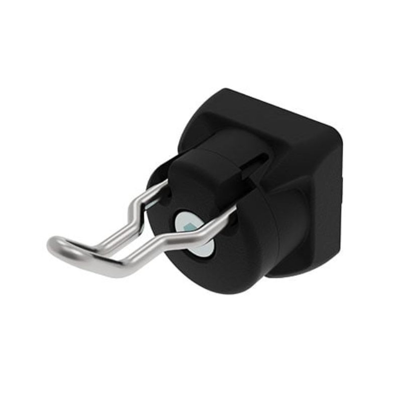 Crochet porte-outil fin 40x20 - profiles 40 / 45 - rainure 8 / 10 - noir