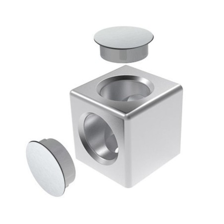 Raccord d’angle cube profilé aluminium – 5 mm – 30 mm – 2D - Argent