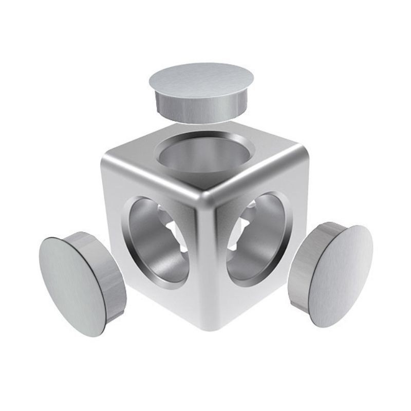 Raccord d’angle profilé aluminium – Rainure 8 mm – R30-90° - Gris