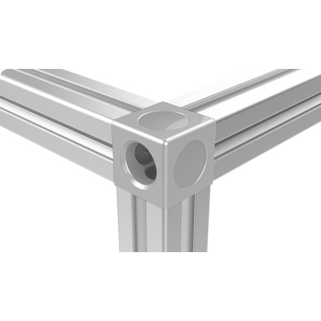 Utilisation - Raccord d’angle profilé aluminium – Rainure 8 mm – R30-90° - Gris