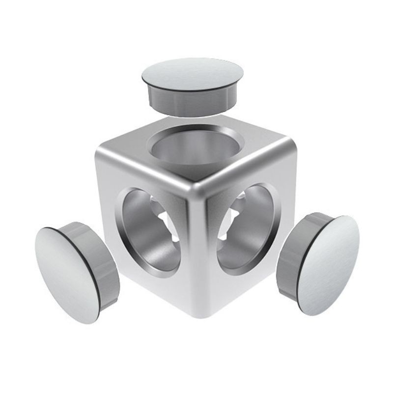 Raccord d’angle cube profilé aluminium – 10 mm – 40 mm – 3D - Argent - Elcom shop