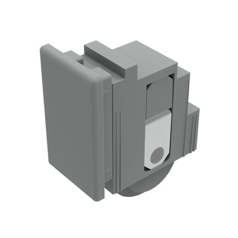 Kit roulette profilé – Fixation d'angle – 8 mm - 32x18 mm