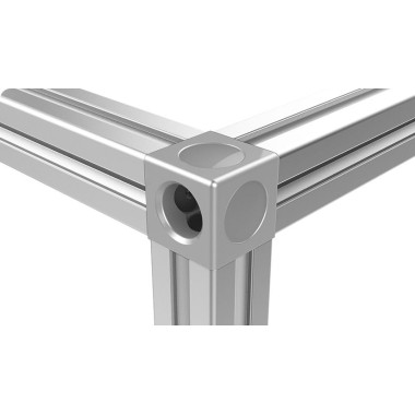 Utilisation - Raccord d’angle cube profilé aluminium (Boîte de 10 unités) – 5 mm – 30 mm – 3D - Argent