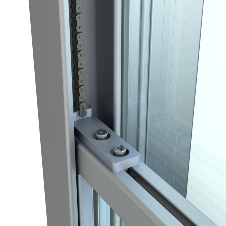 Porte guillotine - Ouverture H450x500 basse hauteur seuil 40 - Montage avant - plan utilisation - elcom shop