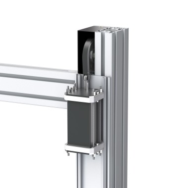 Porte guillotine - Ouverture H450x500 basse hauteur seuil 40 - Montage avant - plan détaillé - elcom shop