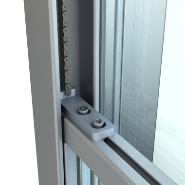 Porte guillotine - Ouverture H450x500 haute hauteur seuil 542 - Montage avant - plan utilisation - elcom shop