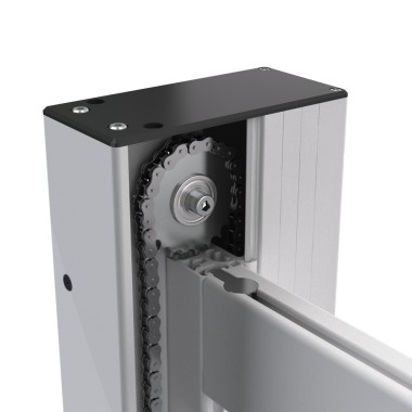 Porte guillotine - Ouverture H600x1000 basse hauteur seuil 40 - Montage avant - plan utilisation - elcom shop