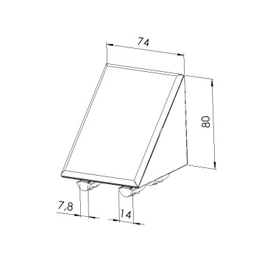 Schéma cotes - Kit équerre profilé aluminium – Rainure 8 mm – Section 80x80x80 mm - Elcom shop