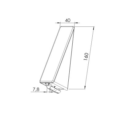 Schéma cotes - Kit équerre profilé aluminium – Rainure 8 mm – Section 160x80x40 mm - Elcom shop