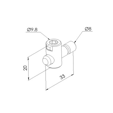 Schéma cotes - Fixation centrale double profilé aluminium – 8 40 - Elcom shop