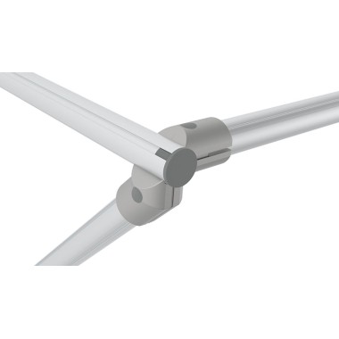 Connecteur d'angle profilé aluminium rond – D30-45° – Diamètre 30 mm – Elcom shop