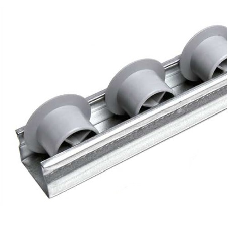 Rail à galets à ailette pour profilé aluminium – D28 – P50 – Elcom shop